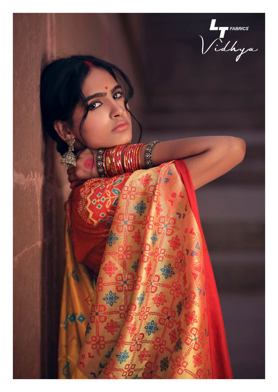Lt Vidhya Silk Latest Fancy Heavy Festive Wear Wear Printed Cotton Weaving Sarees Collection
