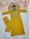 KF 5121 Kalaai Rayon Embroidery Kurti With Bottom Dupatta Suppliers In India