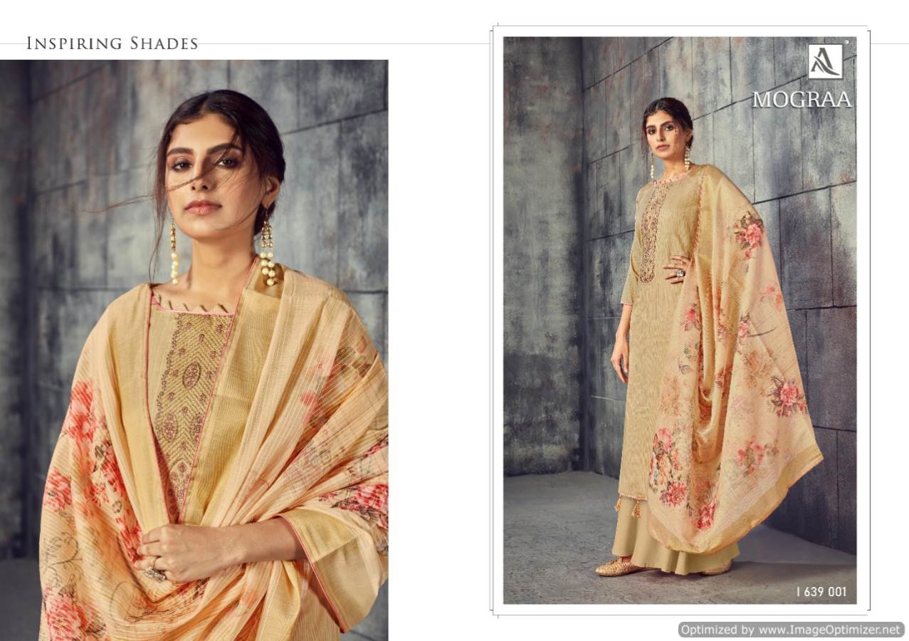 Alok Mograa Exclusive Designer Collection Casual Wear Pure Pure Jam Cotton Self Print Embroidery Work With Swarovski Diamond 
