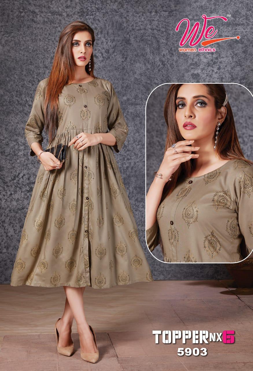 We Topper Nx 6 Ethnic Wear Anarkali Long Rayon Designer Kurti Collection
