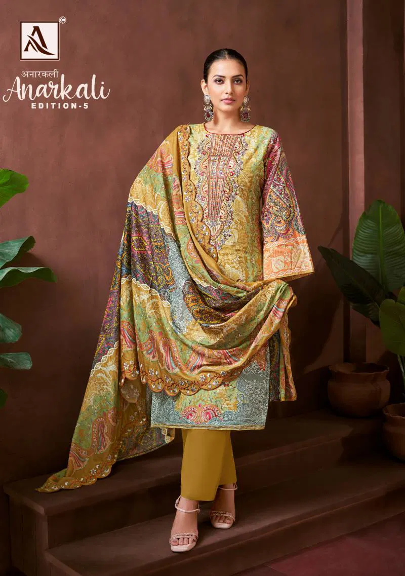 Anarkali Edition 5 By Alok Cambric Cotton Dress Material Wholesale Suppliers In India