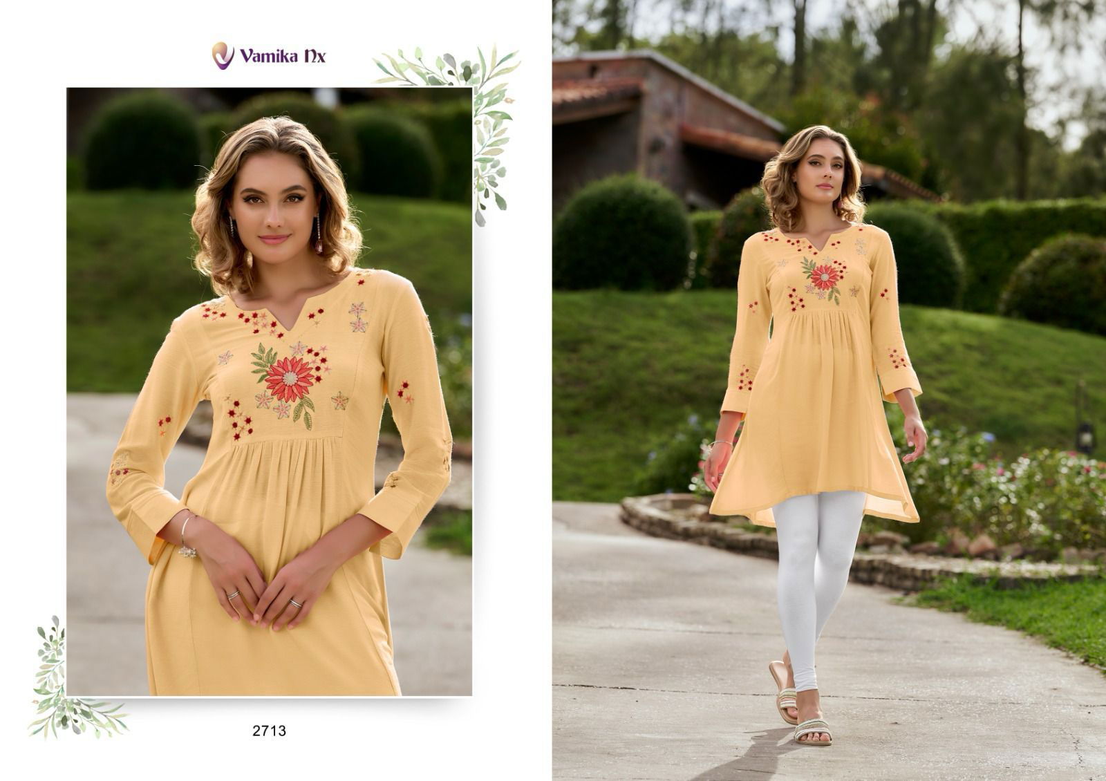 Rang Mahal Vol 3 By Vamika Nx Rayon Ladies Tunic Top Wholesale Shop In Surat