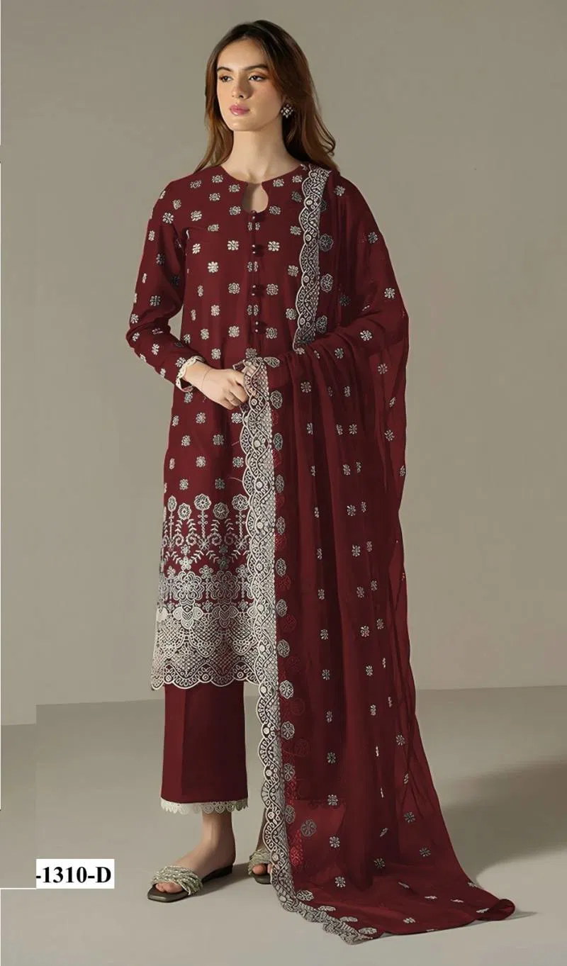 Super Hit 1310 A To E Beautiful Faux Georgette Salwar Suit Wholesale Market In Surat With Price