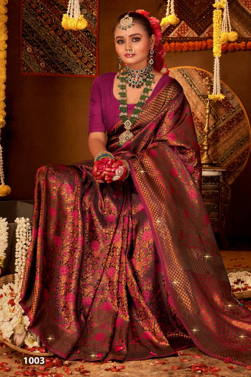 Keher Silk Vol 1 By Saroj Silk With Swarovski Work Saree Wholesalers In Delhi