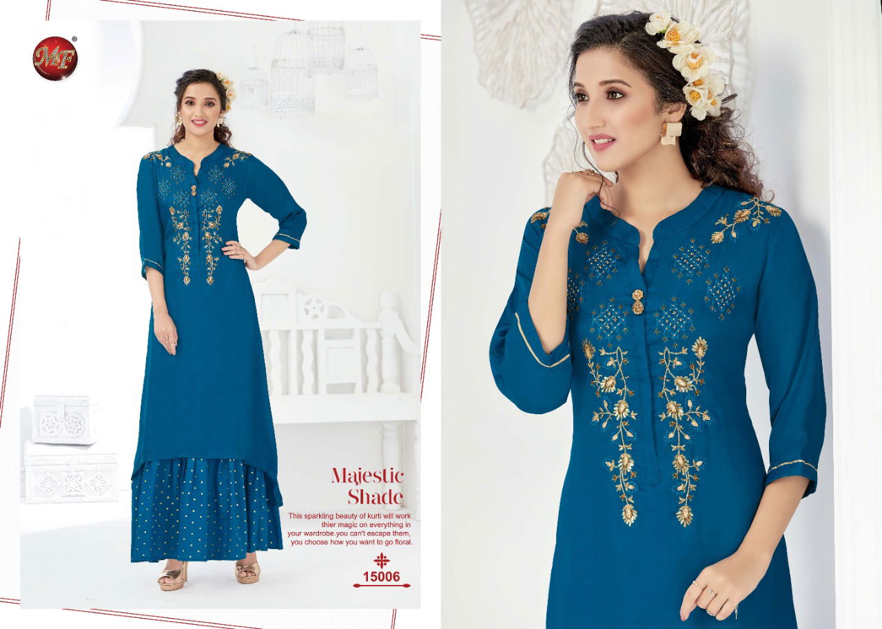 MF Festival Latest Designer Collection Of Fancy Kurti With Long Inner and Beautiful Hand Work 