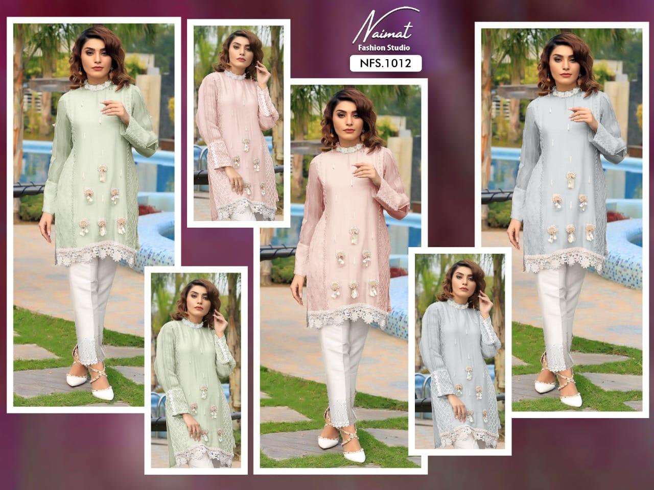 Naimat Fashion Studio 1012 Georgette Fancy Party Wear Top With Bottom Collection
