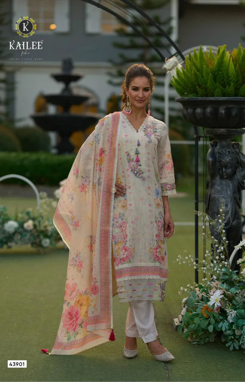 Phulkari By Kailee Linen Designer Kurti With Bottom Dupatta Orders In India