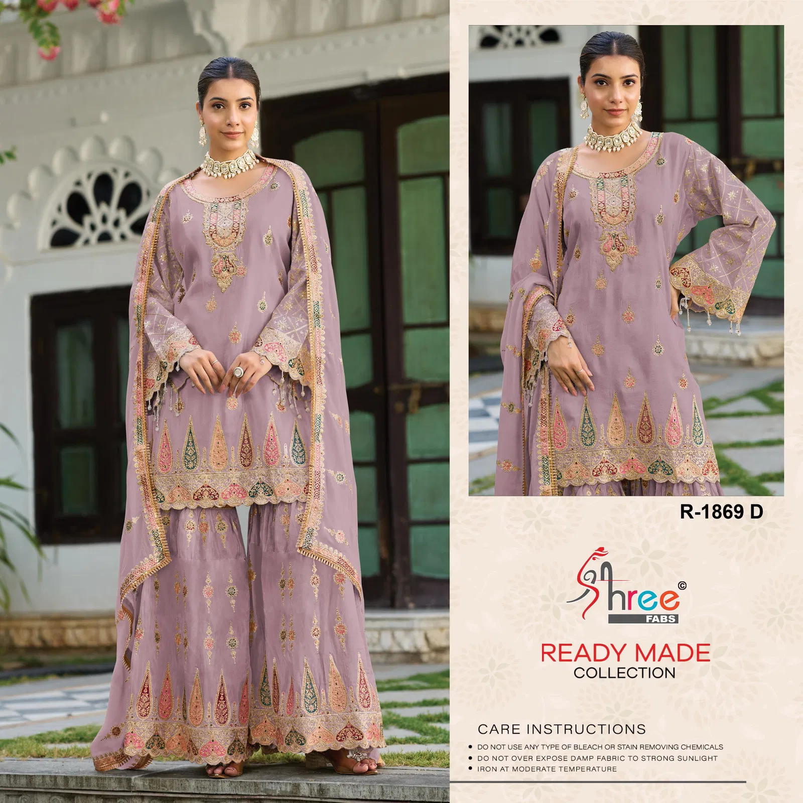 R 1869 By Shree Air Tex Chinon Pakistani Readymade Suits Exporters In India