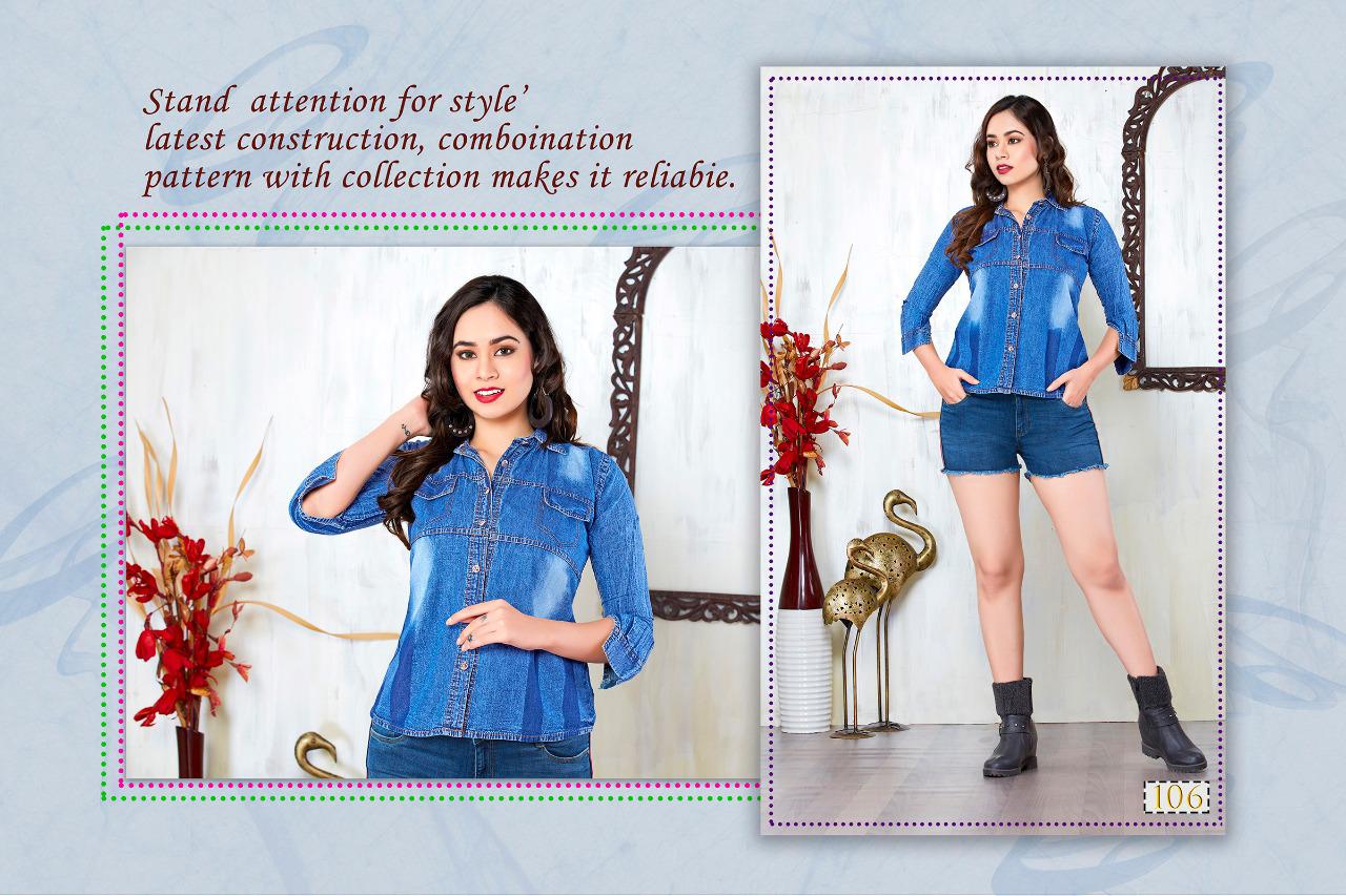 Trendy Fabulous Latest Stylish Party Wear Denim Ladies Shirt Collection
