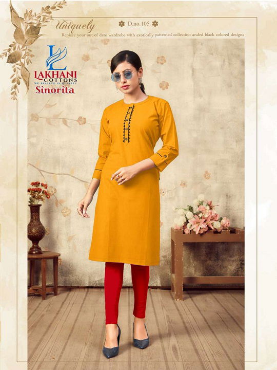 Lakhani Sinorita Pure Cotton Ready Made Designer Kurti Collection