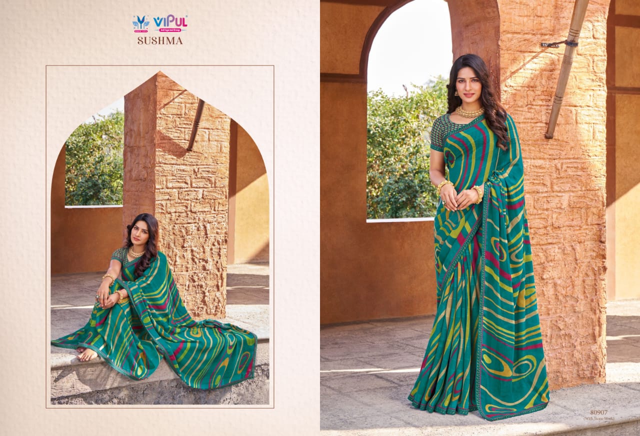 Sushma By Vipul Georgette Daily Wear Sarees Orders In India