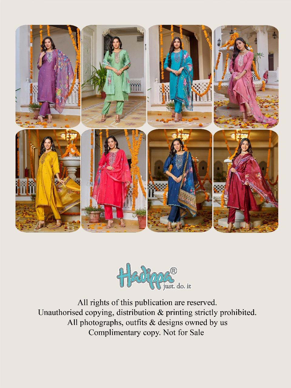 Celebrations Vol 1 By Hadippa Straight Cut Kurti With Bottom Dupatta Orders In India