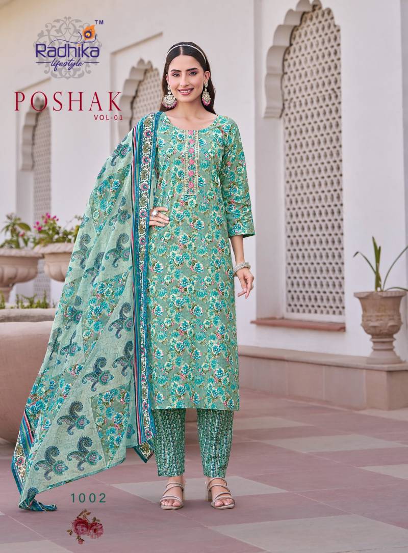 Poshak Vol 1 By Radhika Cotton Printed Readymade Suits Wholesale Suppliers In India