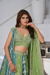 Green Colour Georgette Tissue Zari Work Lehenga With Blouse And Dupatta Wholesale Price In Surat Kf 2170
