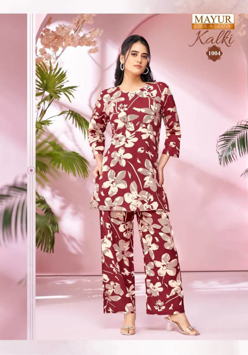 Kalki Vol 1 By Mayur Rayon Printed Co Ord Set Wholesalers In Delhi