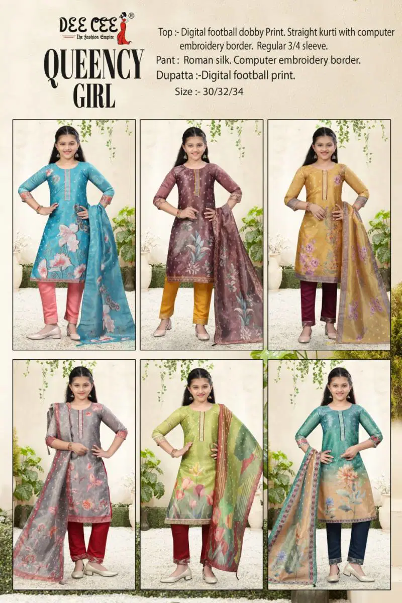 Queency Girl By Deecee Digital Printed Kurti Bottom With Dupatta Wholesale Clothing Suppliers In India
