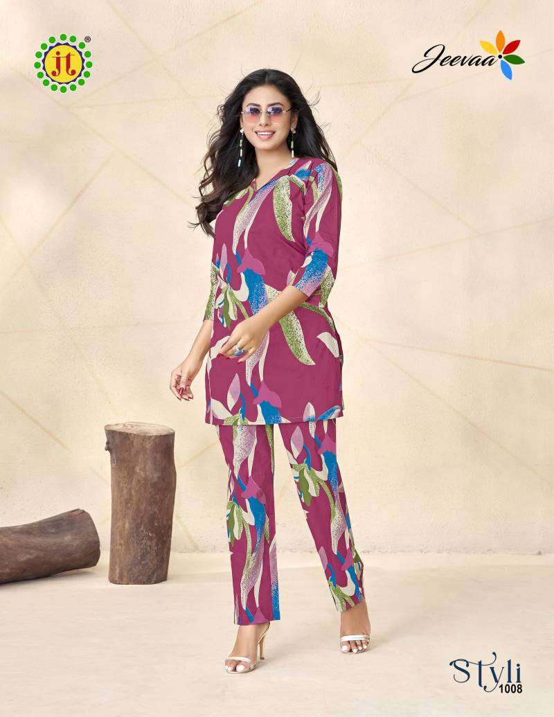 Jeevaa Styli Jt Cotton Printed Casual Wear Co Ord Set Wholesale Online