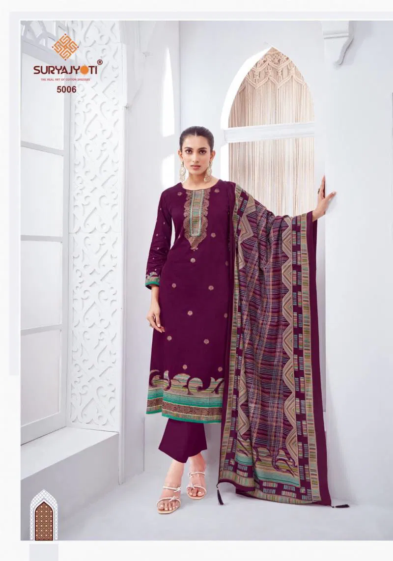 Pallavi Vol 5 by Suryajyoti Jam Satin Discharge Printed Dress Material Orders In India