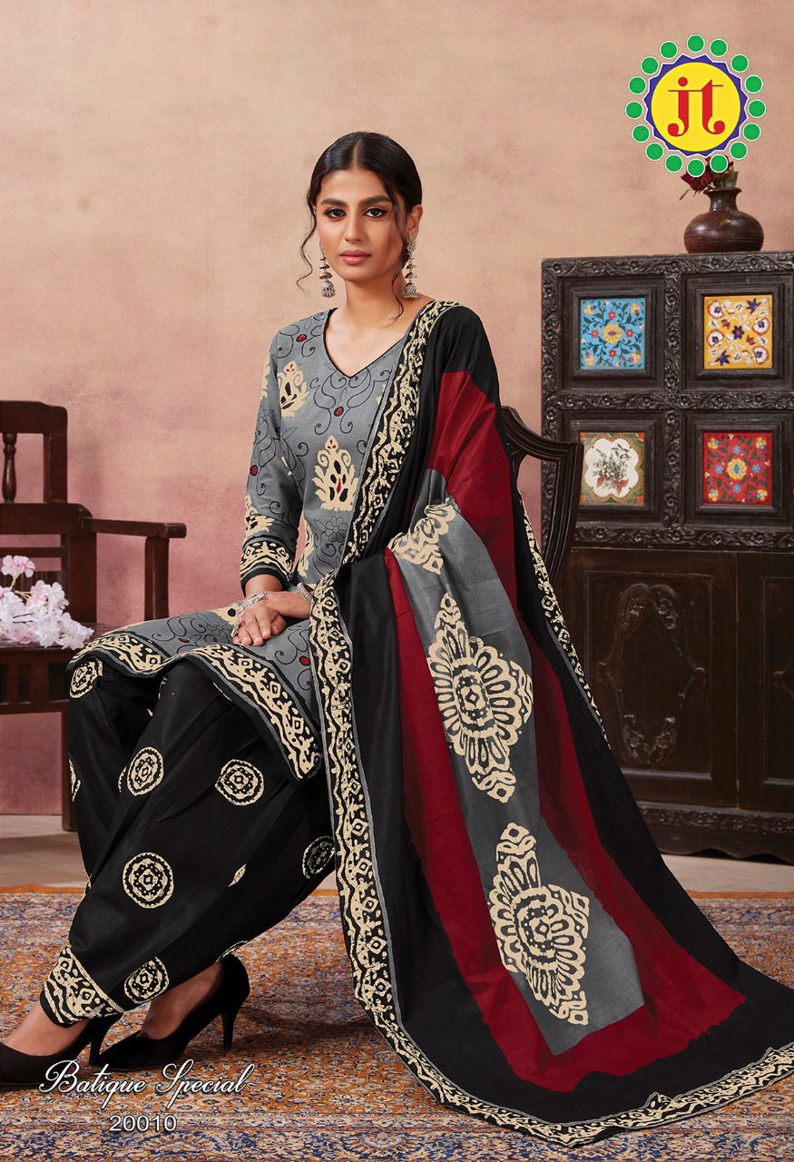 Jt Batique Special 20 Cotton Designer Regular Wear Kurti with Bottom and Dupatta Collections
