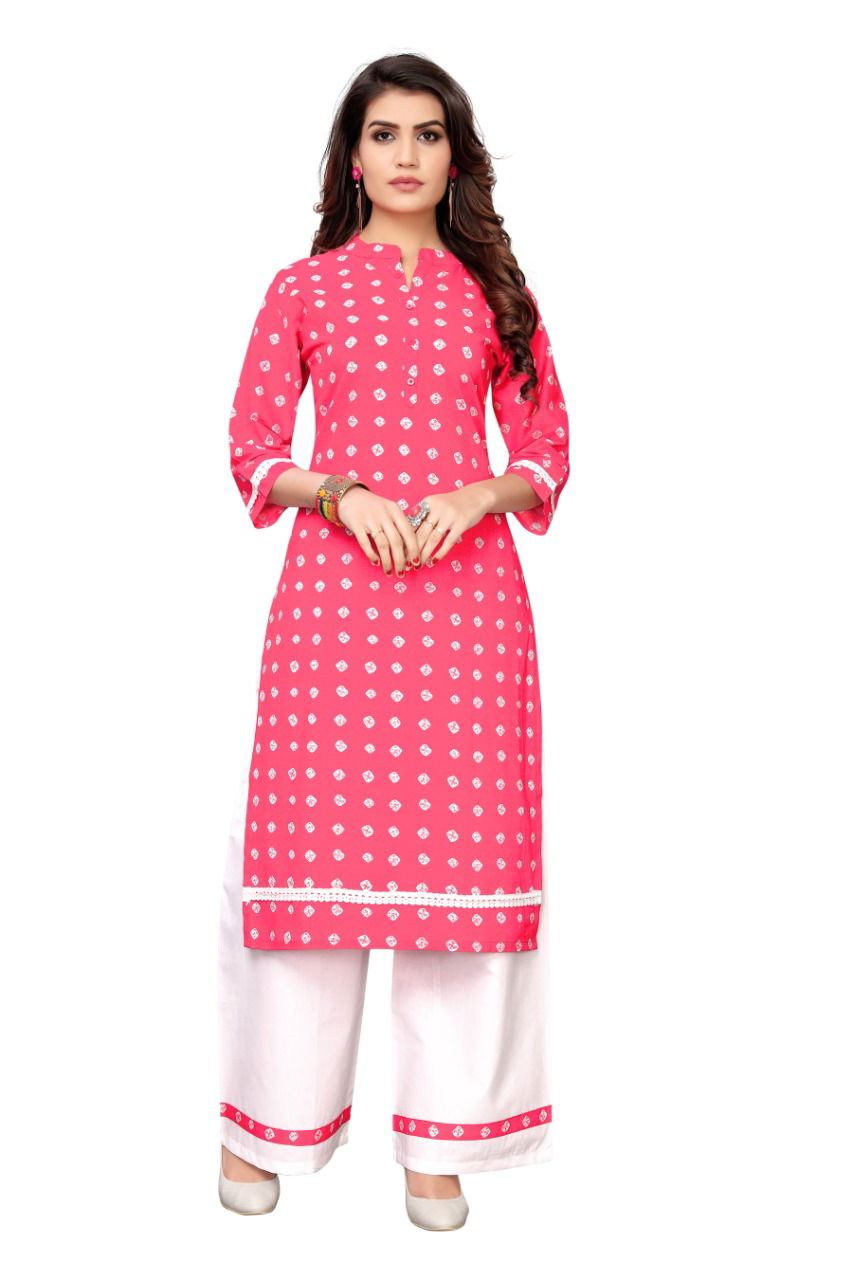 Ab Kurti Plazo 1 Casual Wear Designer Printed Traditional Festival Wear Cotton Kurti With Flex Bottom Collection