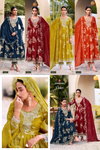 Violet By Rangoon Cotton Camric Khatli Handwork Mirror Online Anarkali Suits Wholesale

