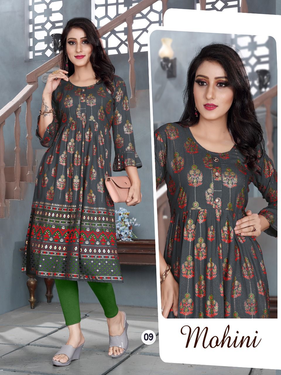 Aagya Mohini 3 Ethnic Wear Fancy Rayon Printed Designer Kurti Collection