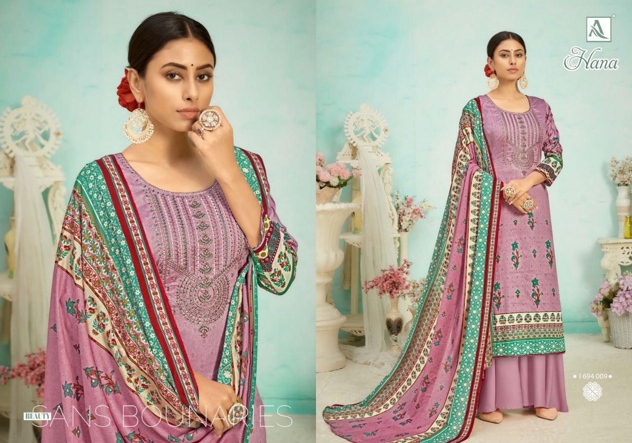 Alok Hana Latest Fancy Casual Wear Pure Viscose Rayon Print With Embroidery Designer Dress Material Collection