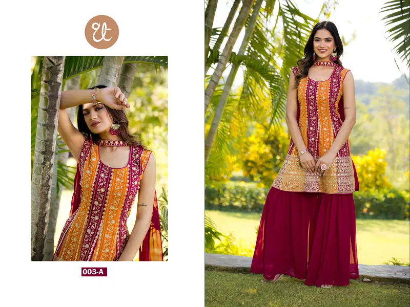 Tt 003 A to B Georgette Readymade Suits Wholessalers In Delhi