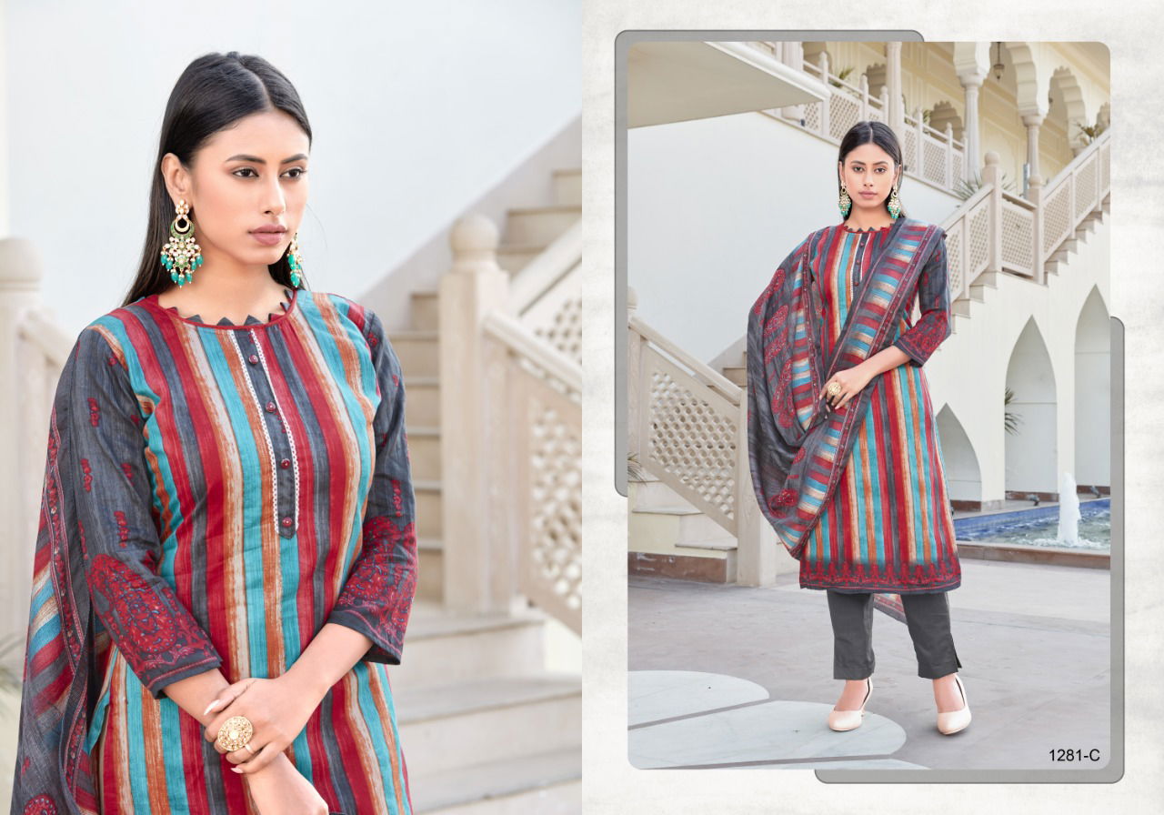 BIPSON KAIRA Latest Fancy Festive Wear Cotton Satin Kota Chex Print With Work Heavy Dress Material Collection 
