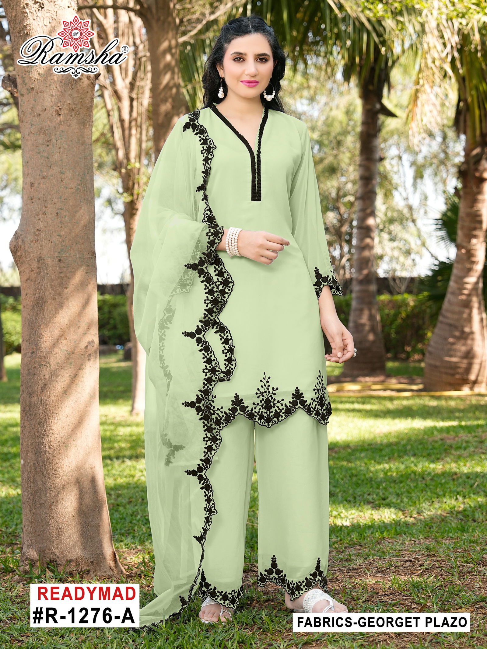 R 1276 By Ramsha Georgette Pakistani Readymade Suits Wholesalers In Delhi