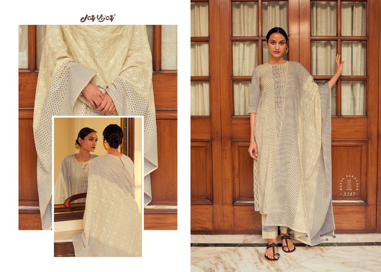 JAY VIJAY SURAHI Fancy Designer Festive Wear Pure Cotton Block Print With Hand Work Salwar Suit Collection