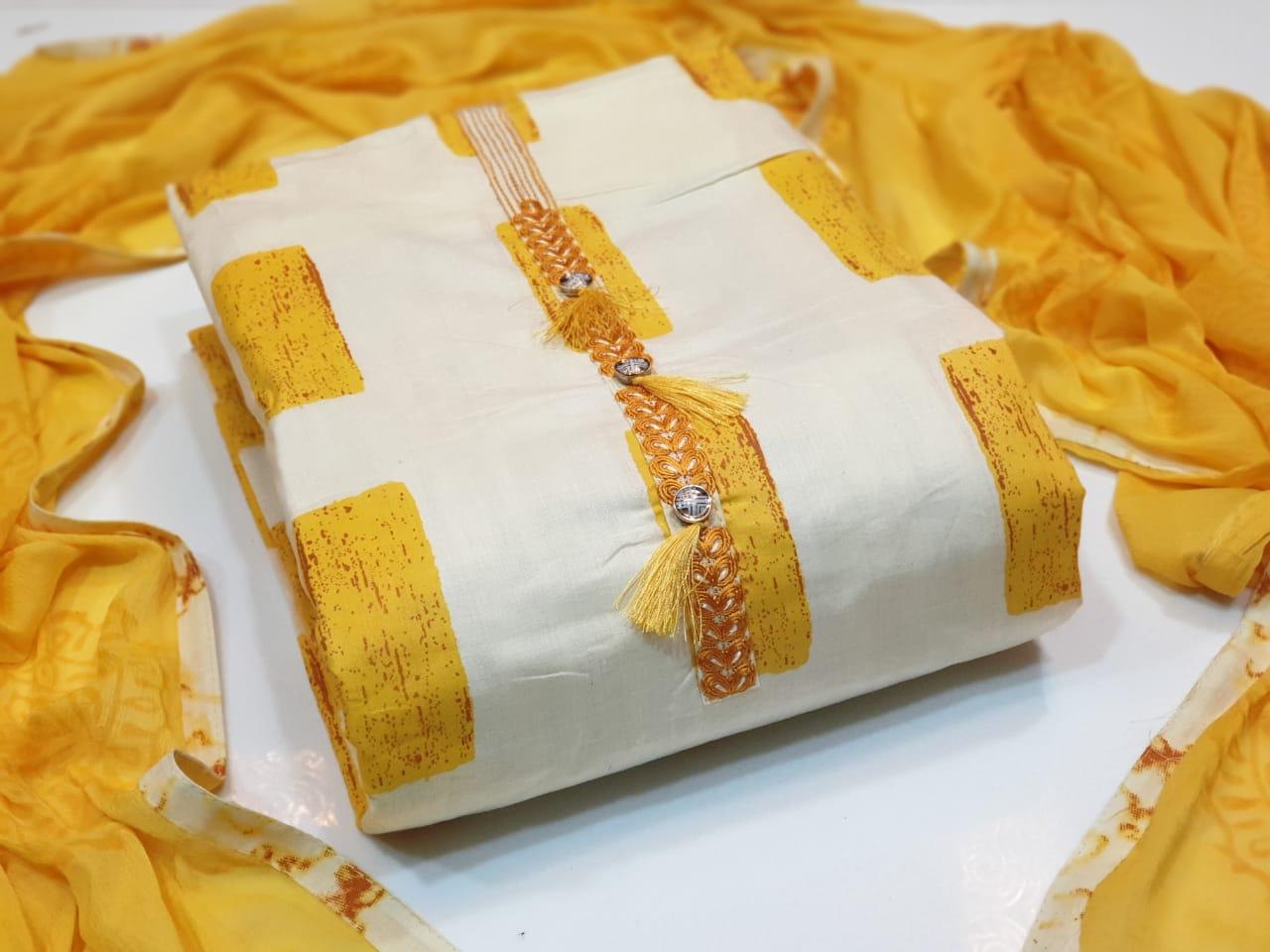 New Pattern Cotton Dress Material Collection