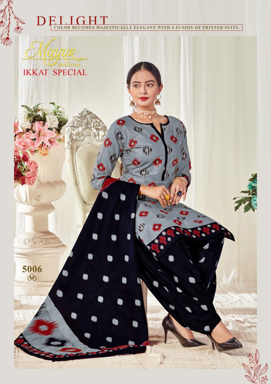 Mayur Ikkat Special 5 Latest Design Pure Cotton Printed Daily Wear Dress Material Collection 