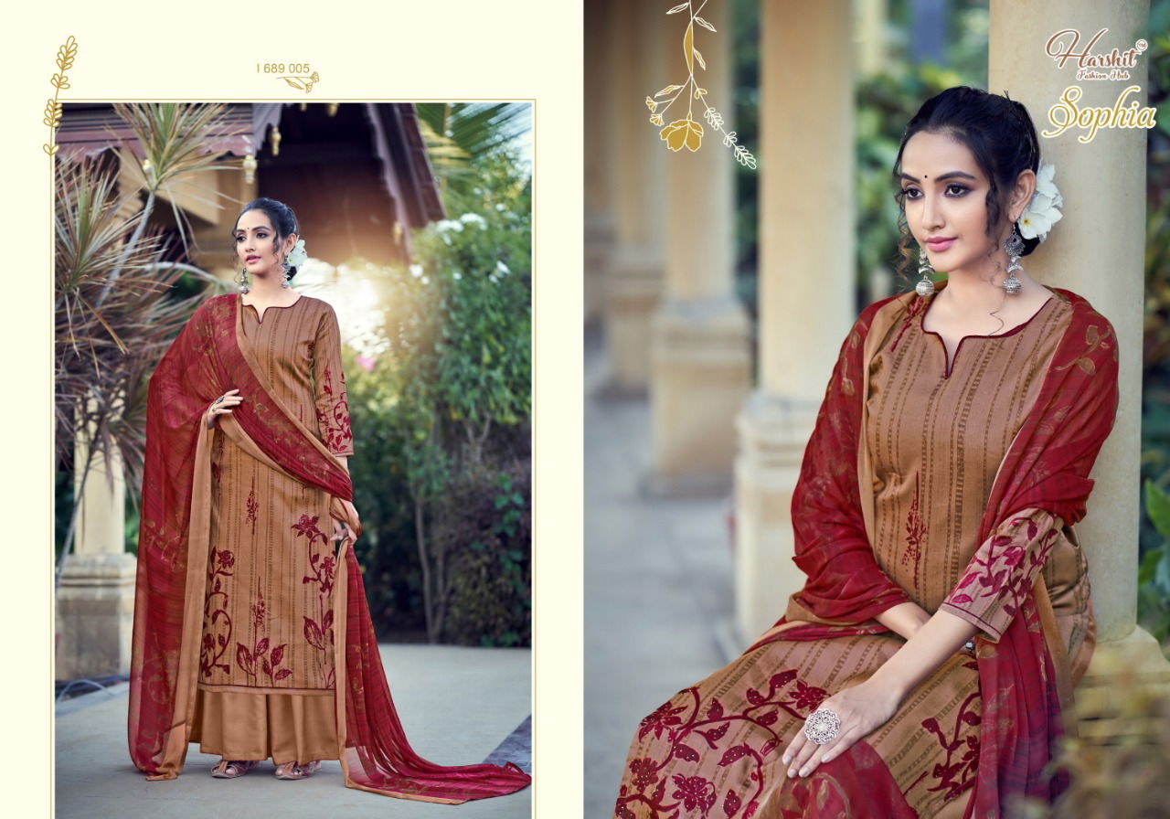 Harshit Sophia Latest Fancy Designer Heavy Casual Wear Pure Cambric Cotton Digital Style Print with Swarovski Diamond Work Dress Material

