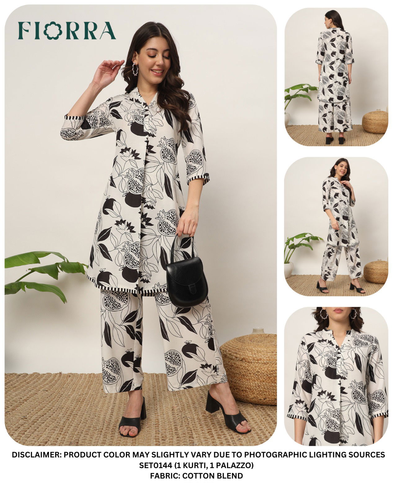 Fiorra SET0144 Summer Cord Set Printed Cotton Blend Kurti With Bottom Wholesale Price In Surat