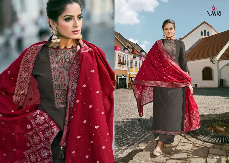 Naari Zeba 2 Fancy Festive Wear Silk With Embroidery Work Salwar Kameez Collection
