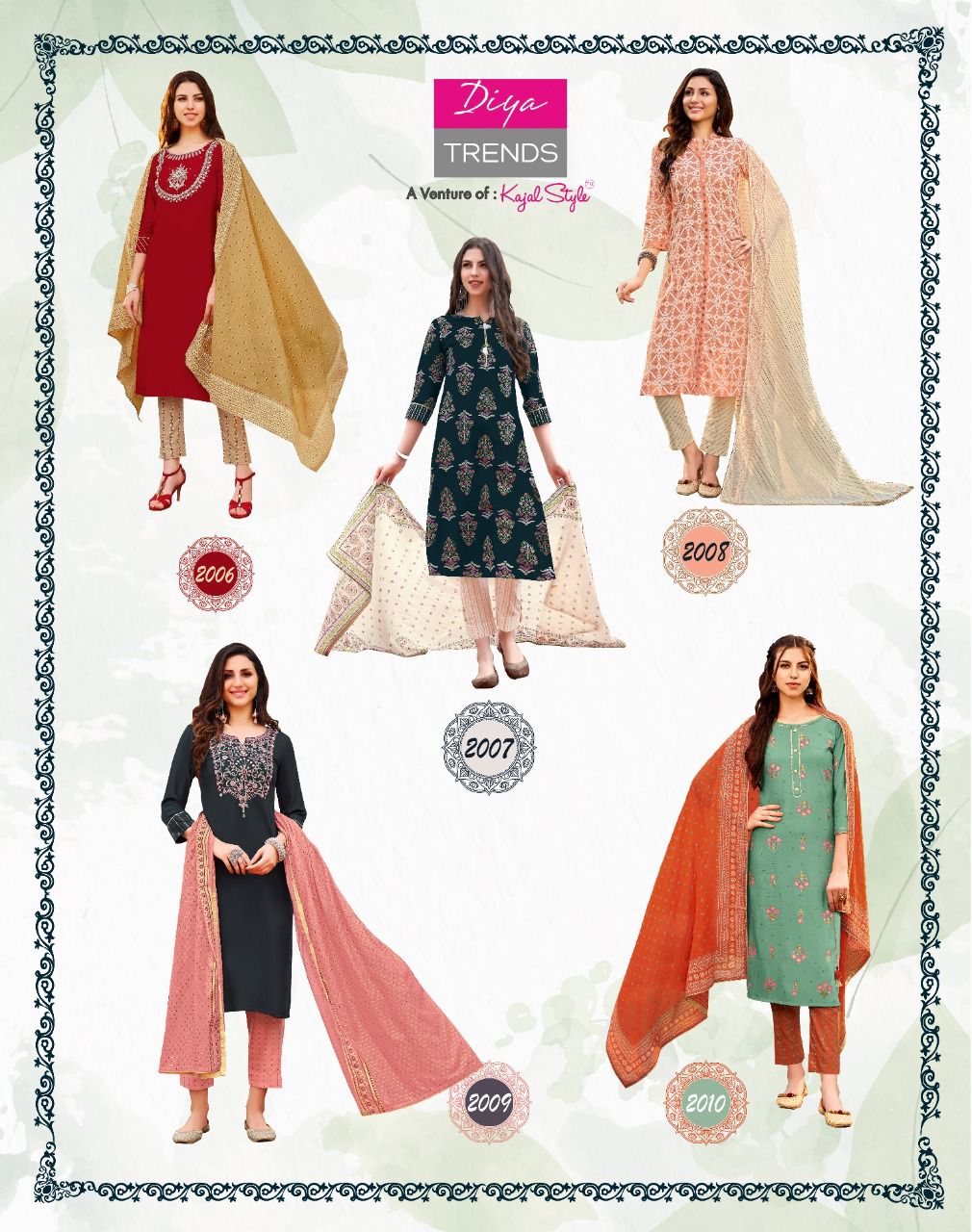 Odhani 2 Embroidery Ethnic Wear Kurti With Pant And Dupatta Latest Collection