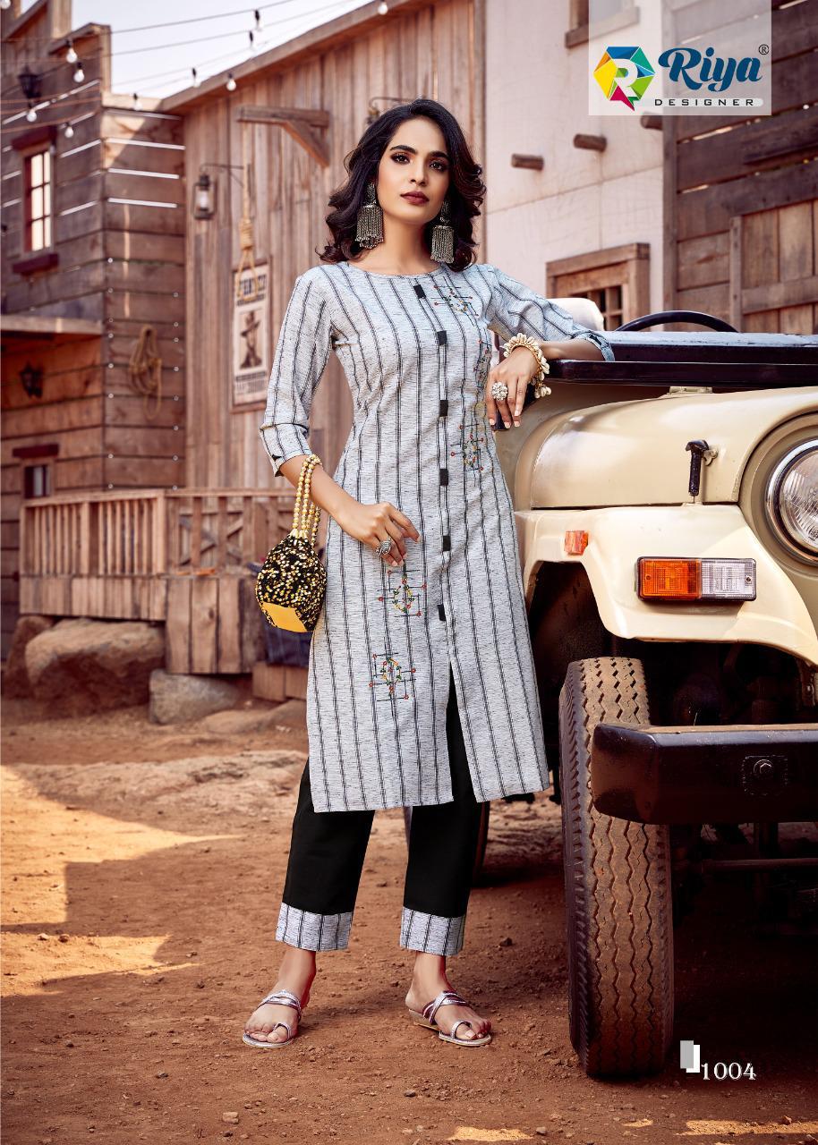 Riya Lime Light 3 Cotton Handloom Casual Wear Kurti With Bottom Collection