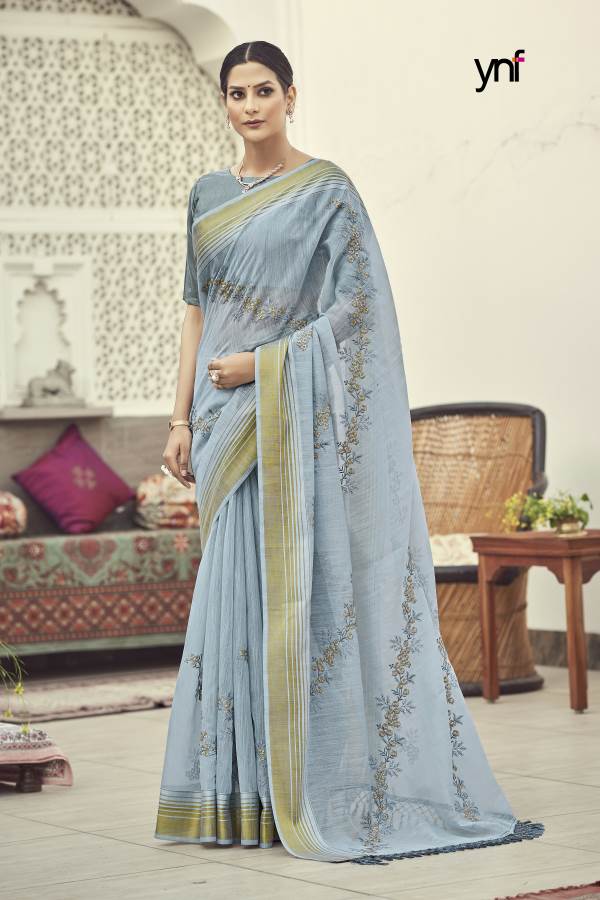 Ynf Jethani Designer Fancy Work Cotton Printed Latest Saree Collection