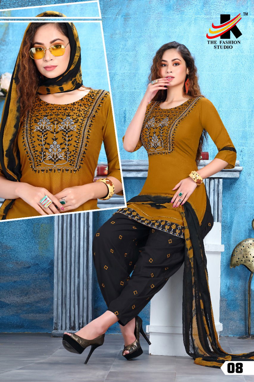 The Fashion Studio Lotus 2 Regular Wear Rayon Printed Ready Made Collection