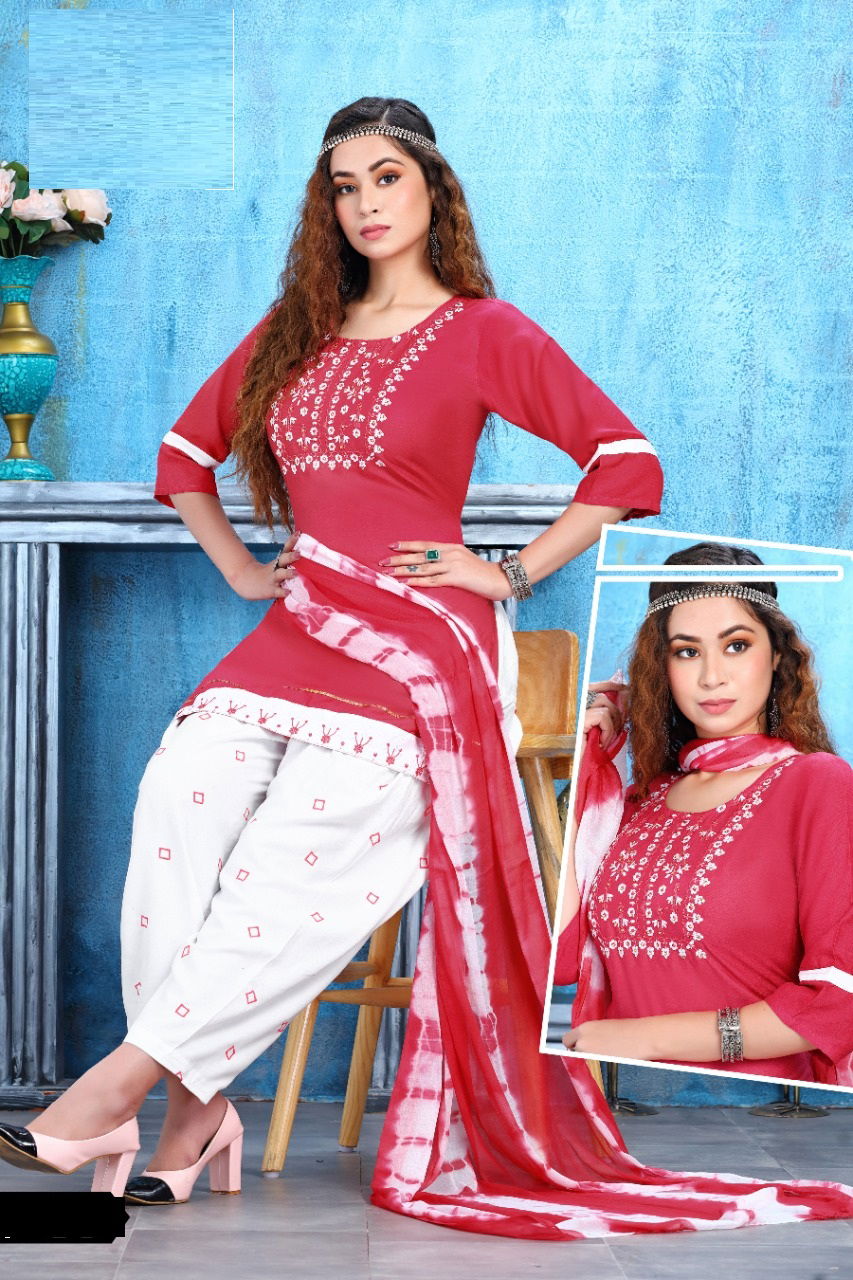 The Fashion Studio Lotus 2 Regular Wear Rayon Printed Ready Made Collection