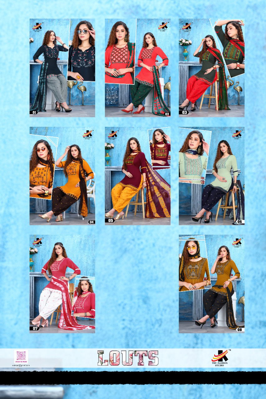 The Fashion Studio Lotus 2 Regular Wear Rayon Printed Ready Made Collection