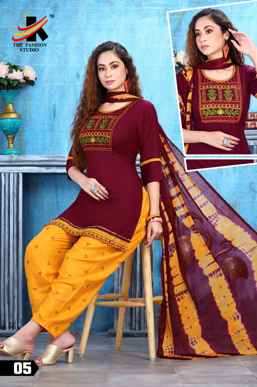 The Fashion Studio Lotus 2 Regular Wear Rayon Printed Ready Made Collection