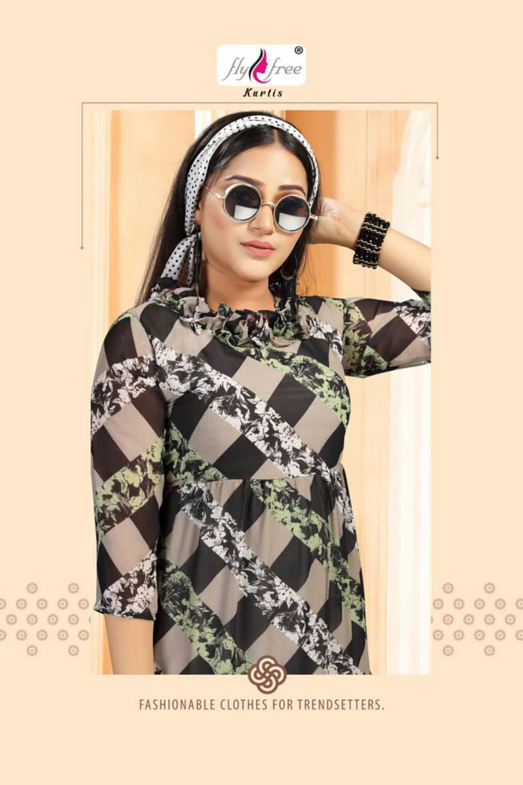 Fly free Sanam 3 Fancy Ethnic Wear Anarkali Long Printed Kurti Collection