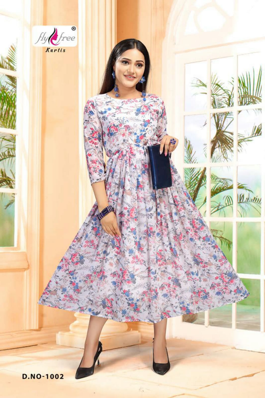 Fly free Sanam 3 Fancy Ethnic Wear Anarkali Long Printed Kurti Collection