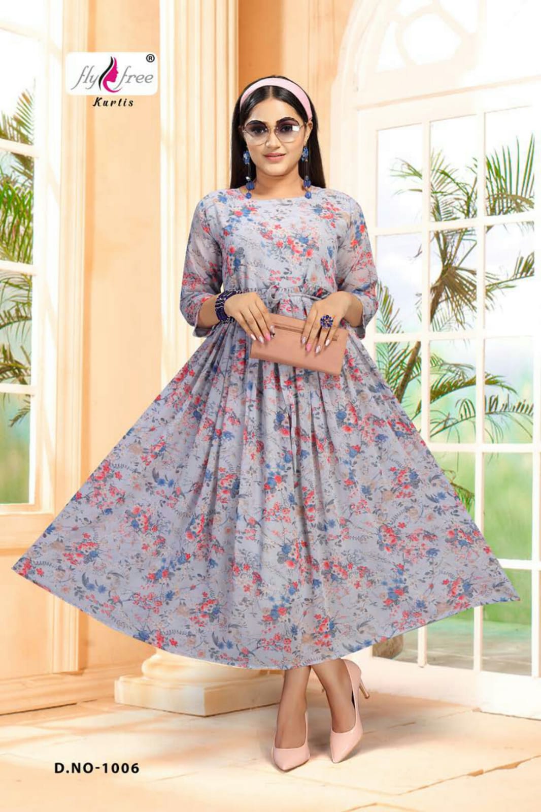 Fly free Sanam 3 Fancy Ethnic Wear Anarkali Long Printed Kurti Collection