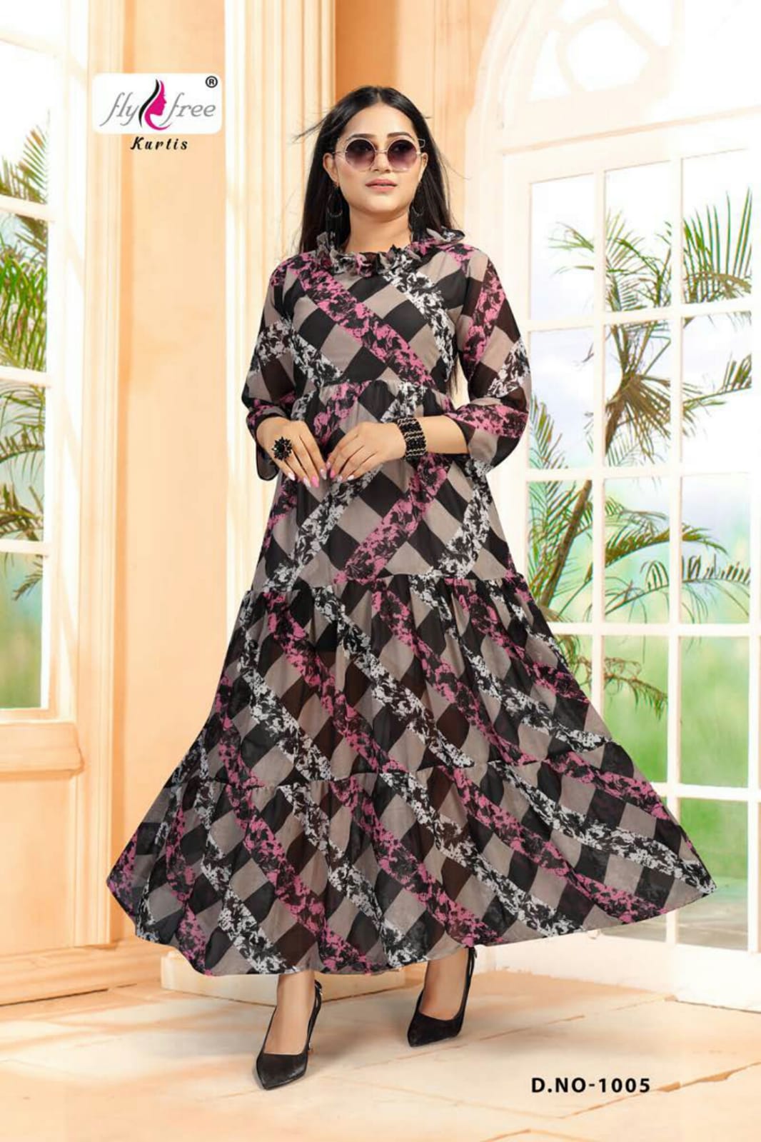 Fly free Sanam 3 Fancy Ethnic Wear Anarkali Long Printed Kurti Collection