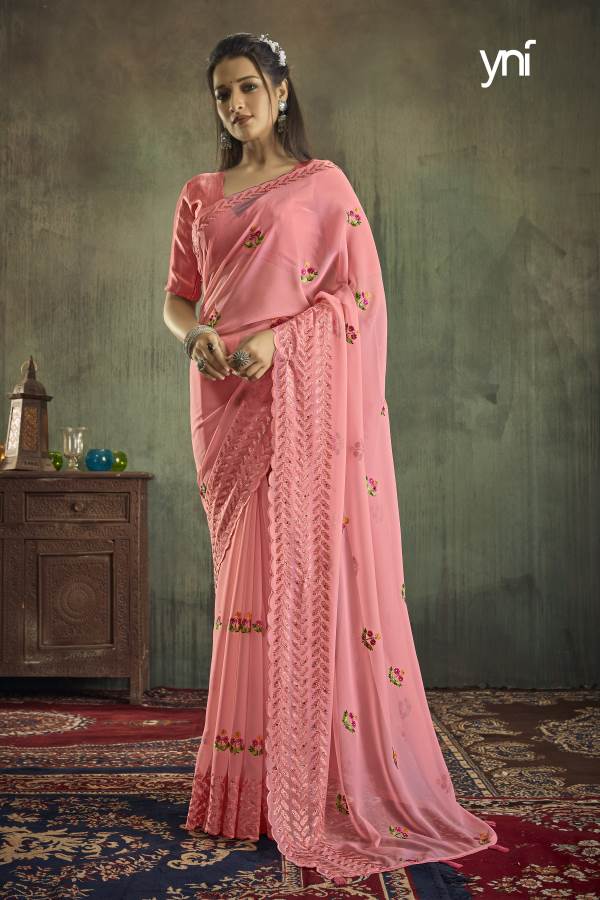 Ynf Nation New Designer Festive Wear Heavy Georgette Latest Saree Collection