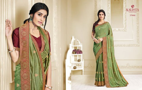 Kalista Vastrasutra Exclusive Wear Designer Vichitra Silk Fancy Saree Collection