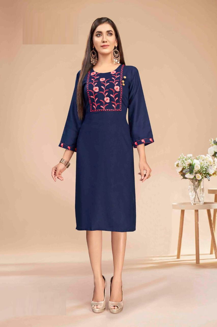 Kanasu Munch 2 Ethnic Wear Rayon Designer Fancy Kurti Collection